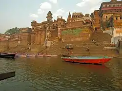 Left to Right, Top to Bottom:
Ahilya Ghat, Chet Singh Ghat, Kedar Ghat, Ganga Aarti at Dashashwamedh Ghat, Ganges River bank along Varanasi, Man offering prayers to the river Ganga, Dashashwamedh Ghat