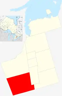 Location of Vaughan within York Region.