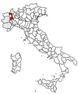 Location of Province of Vercelli