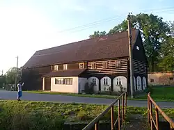 The half-timbered farmhouse in Veselé