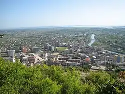 Lezhë seen from Lezhë Castle hill