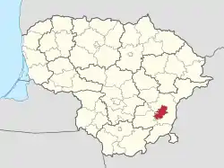 Location of Vilnius