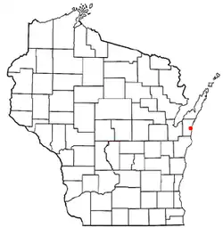 Location of Kewaunee, Wisconsin