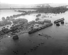 Aftermath of the flood in Oude-Tonge, Goeree-Overflakkee, Netherlands