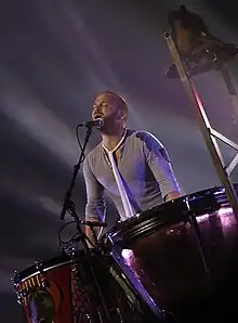 Will Champion performing Viva la Vida with Coldplay