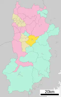 Location of Yoshino in Nara Prefecture