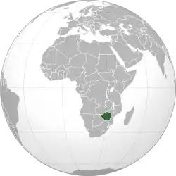 Location of Zimbabwe