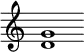 { \override Score.TimeSignature #'stencil = ##f \time 3/2 <d' g'>1 }