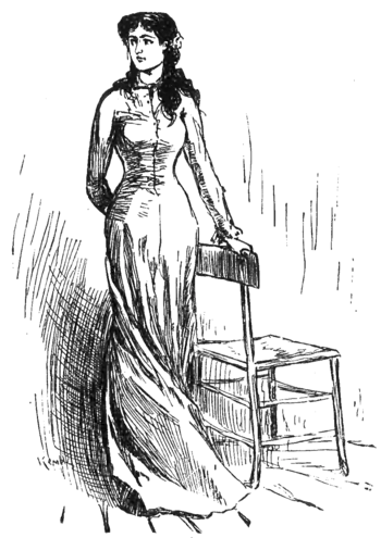 woman standing by chair