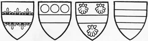 EB1911 Heraldry - Cayvile, Devereux, Chamberlayne, Harcourt.jpg