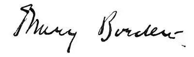 Signature of Mary Borden.