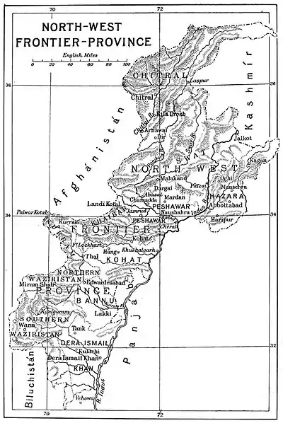 map of North-West Frontier-Province (India)