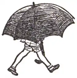 Christopher Robin holding an umbrella