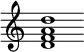 { \override Score.TimeSignature #'stencil = ##f \time 3/2 <d' f' a' d''>1 }