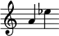 { \override Score.TimeSignature #'stencil = ##f { a'4 ees'' } }