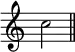 { \override Score.TimeSignature #'stencil = ##f \time 2/4 { c''2 \bar "||" } }