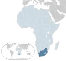 Location of South Africa