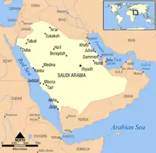 Map of Saudi Arabia