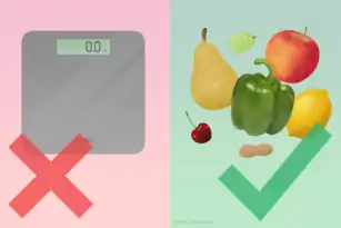 Image of choosing healthy foods over focusing on using scales to weigh self.