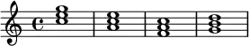 {\set Staff.midiInstrument=#"drawbar organ"<c''e''g''>1<a'c''e''><f'a'c''><g'b'd''>}