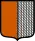 a shield of brownish orange