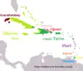 Taíno mainlands with Taíno dialects