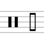 Two symbols that may be used to indicate the neutral clef.