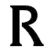 Upper case R, the source for lower case r