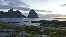 The largest island of Træna with three mountain peaks.